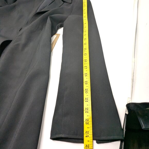 VTG 90s Hennes H&M Womens Long Blazer Jacket Black Sz Med Princess Cut A-Line - Picture 14 of 16